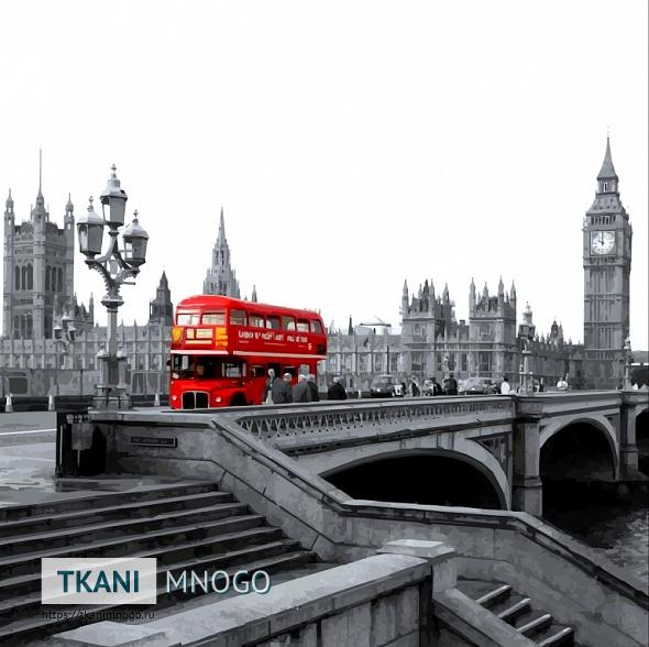 Фото внешнего вида мебельных принтов “ LONDON 1” мультиколор, город - печать на ткани